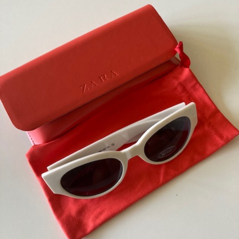 Zara white frame sunglasses